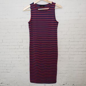 Lumiere Anthropologie Striped Blue Red Dress S